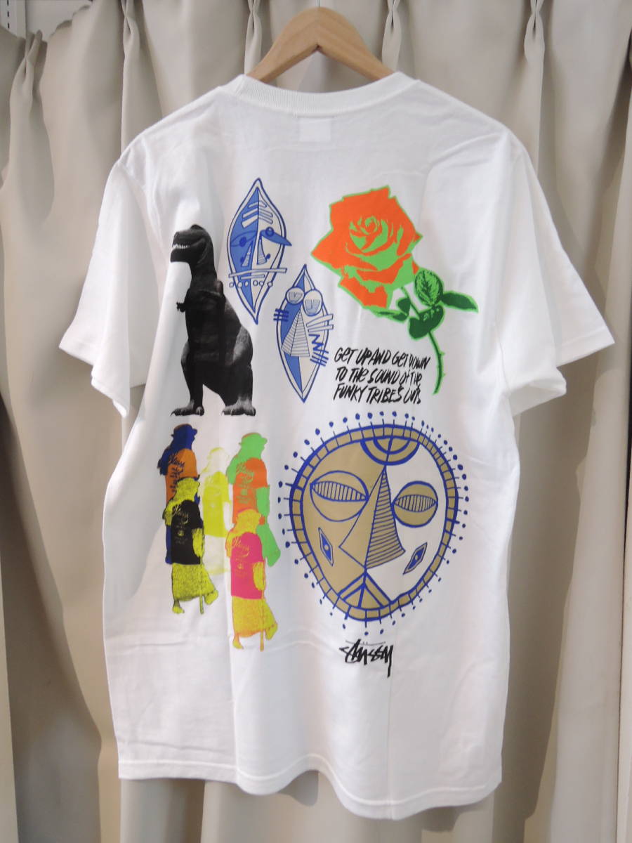 STUSSY ステューシー Funky Tribe Tee 白 Mサイズ 最新商品　値下げしました！_画像1