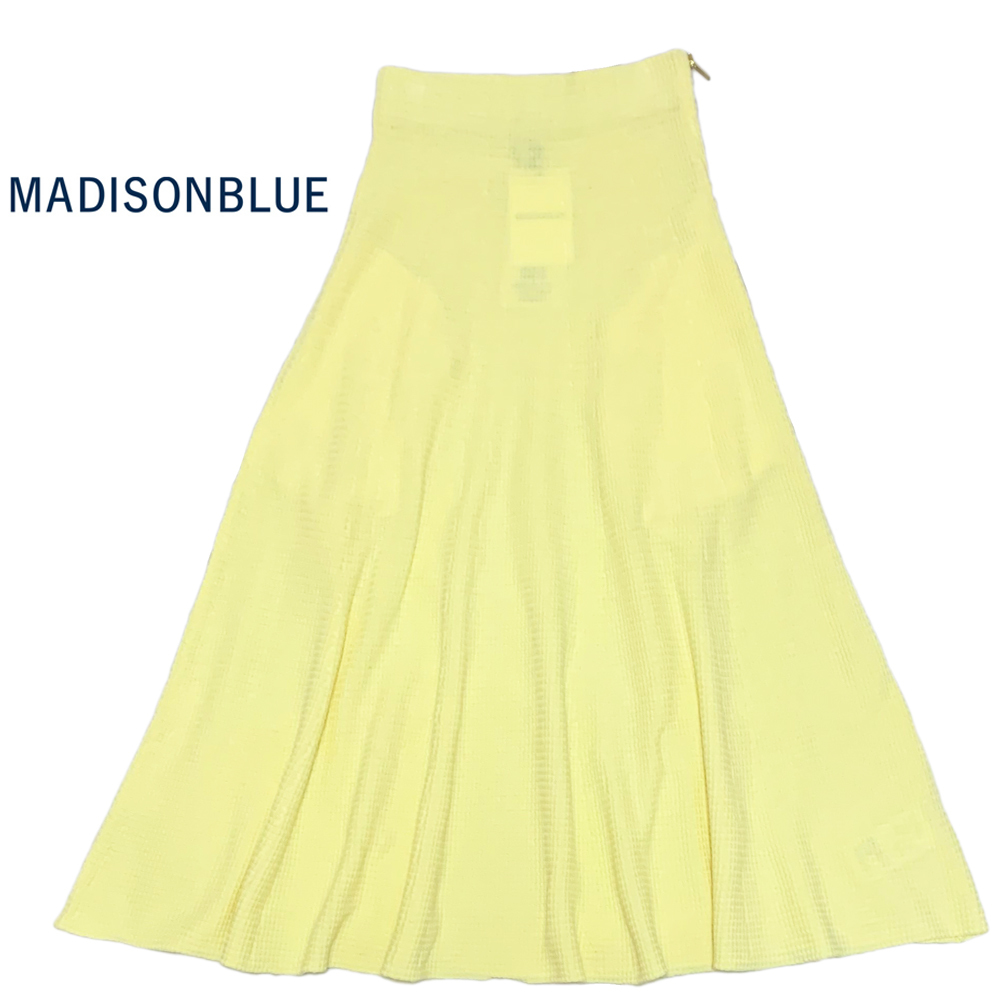 未使用 タグ付き マディソンブルー ニット マキシ スカート ロングスカート 00 (XS) イエロー 黄色 MADISONBLUE