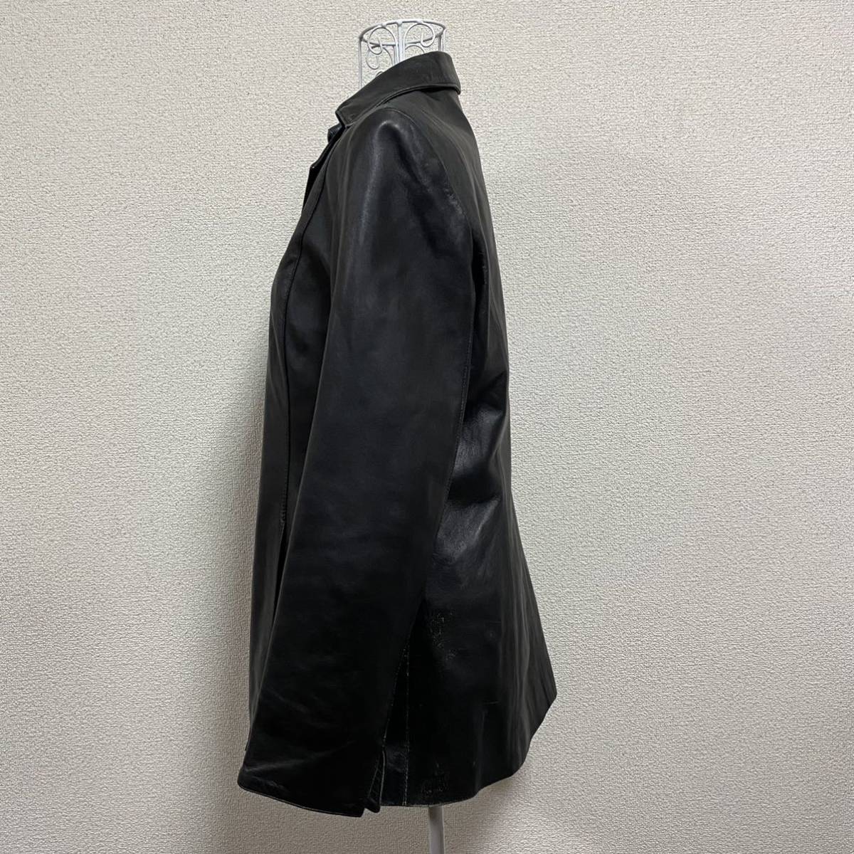 即納】 Jubien TOKYO FUR 羊革レザーコート ブラック L 本革 即納】 Jubien TOKYO FUR 羊革レザーコート ブラック L 本革