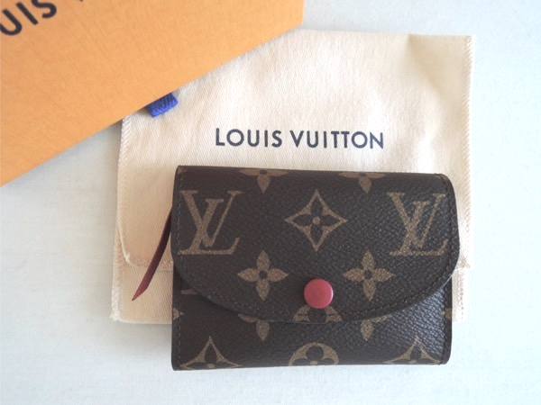 LOUIS VUITTON ルイヴィトン ポルトモネ・ロザリ モノグラム×フューシャ カードポケット付きコインケース M41939 財布 本物