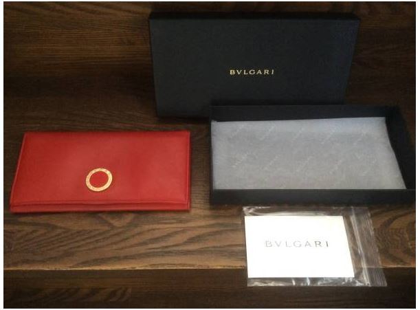 [ смешанный ассортимент магазин покупка товар ] BVLGARY BVLGARI складывающийся пополам длинный кошелек женский прекрасный товар с коробкой красный 