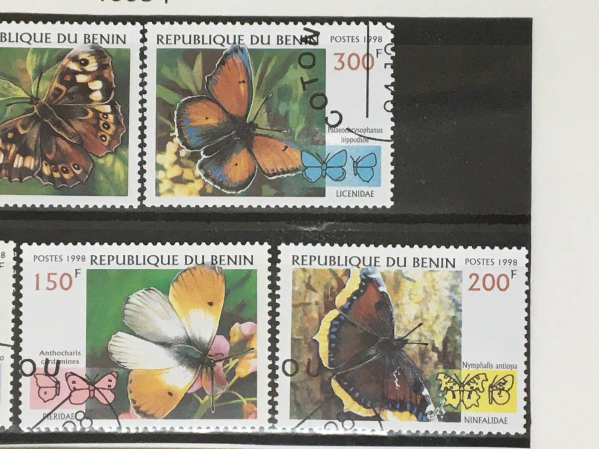 切手：昆虫・蝶／ベナン＊１９９８年＊消印あり＊_画像3