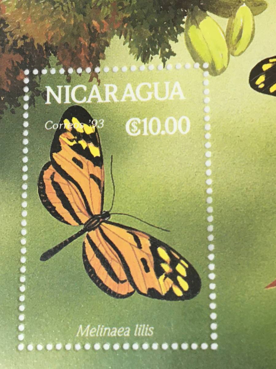 切手：昆虫・蝶／ニカラグア＊シート_画像2