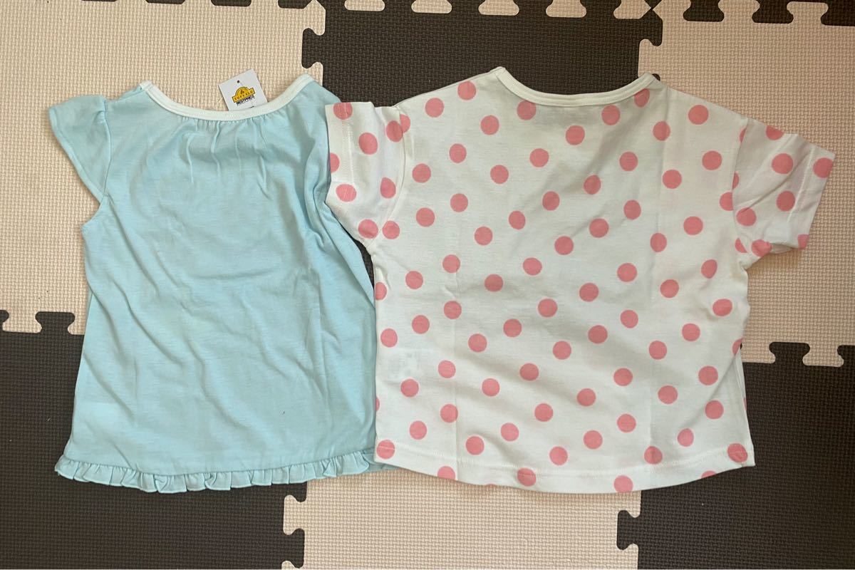 Tシャツ　トップス 半袖　水玉　リボン　まとめ売り　90 ベビー服　赤ちゃん服  水色　白　ピンク 半袖Tシャツ