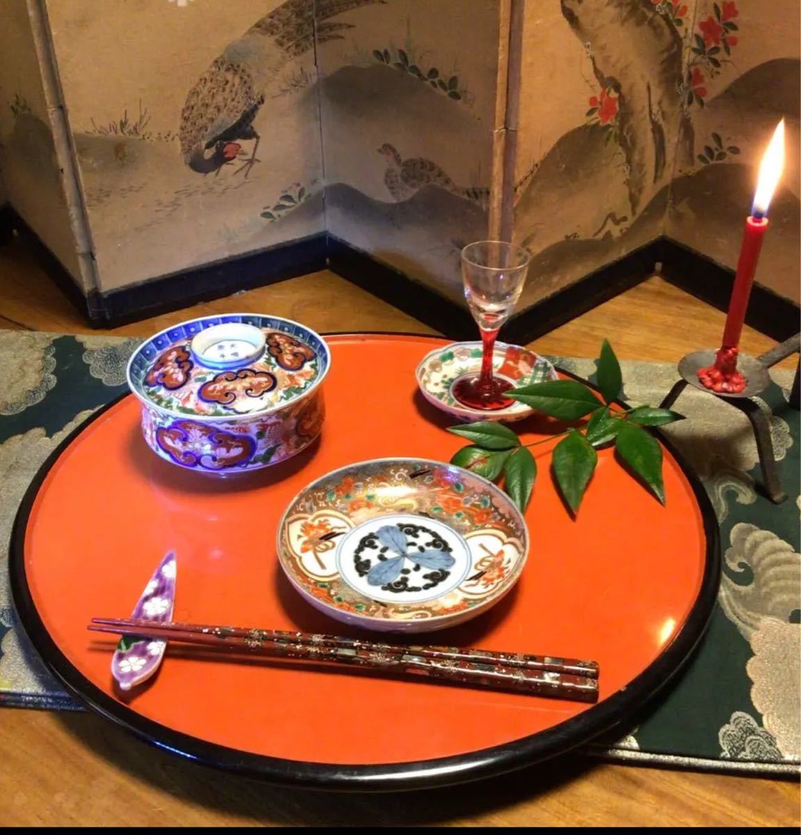 A135 古伊万里 金蘭手 鳳凰 窓絵に桜紋様 4寸皿 小皿5枚 www.lram-fgr.ma