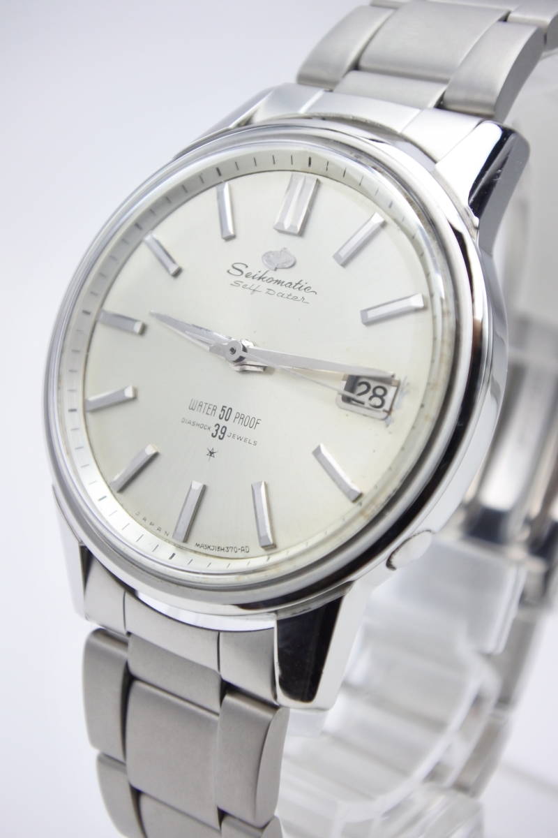 ☆☆☆1963～4年製造 ＳＥＩＫＯ セイコーマチック セルフデータ 39石 J13085 自動巻紳士腕時計 当時最高機能高級品 純正SEIKOベルト 美品_画像1