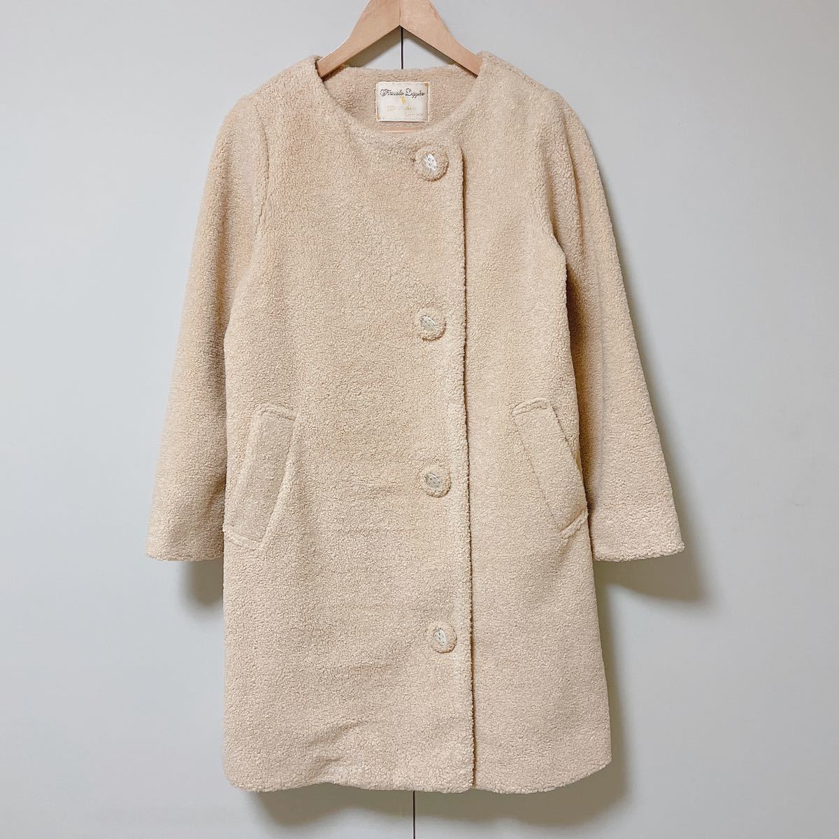 新品未使用】franche lippee 苺ボタン ボアノーカラーコート