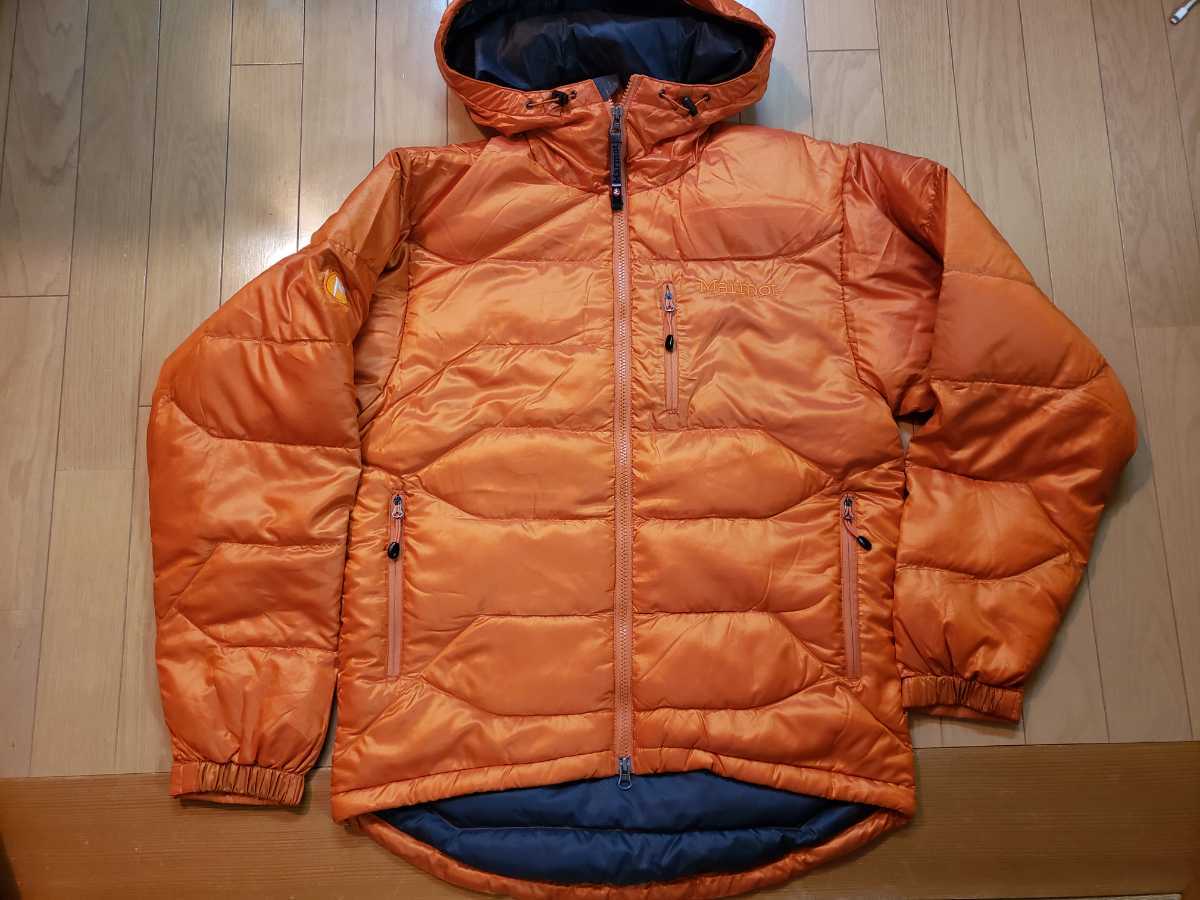 豪奢な 未使用 Marmot マーモット オレンジ ダウンジャケット Sサイズ