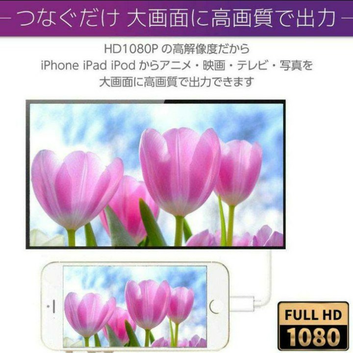 iPhone iPad HDMI変換ケーブル ライトニング変換アダプター設定不要