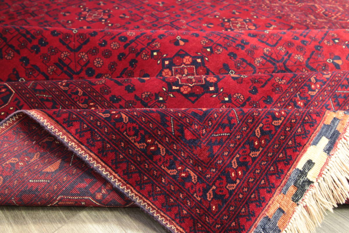 NEW　良品質　カールモハンマディ絨毯　アフガニスタン　トライバルラグ　手織り絨毯　部族絨毯　203x301cm　＃40_画像6
