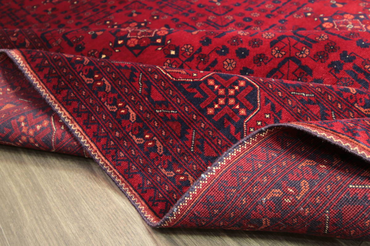 NEW　良品質　カールモハンマディ絨毯　アフガニスタン　トライバルラグ　手織り絨毯　部族絨毯　203x301cm　＃40_画像7
