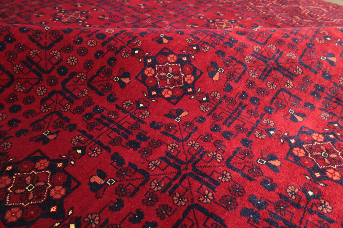 NEW　良品質　カールモハンマディ絨毯　アフガニスタン　トライバルラグ　手織り絨毯　部族絨毯　203x301cm　＃40_画像8