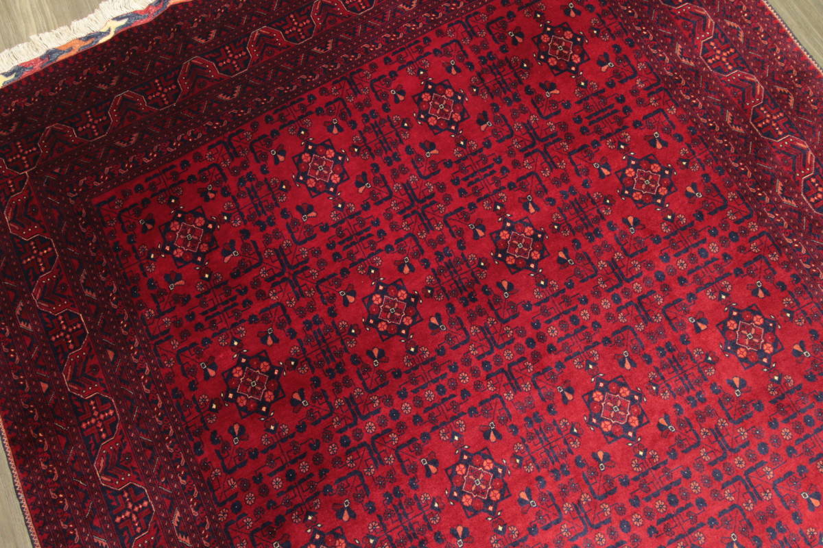 NEW　良品質　カールモハンマディ絨毯　アフガニスタン　トライバルラグ　手織り絨毯　部族絨毯　203x301cm　＃40_画像2