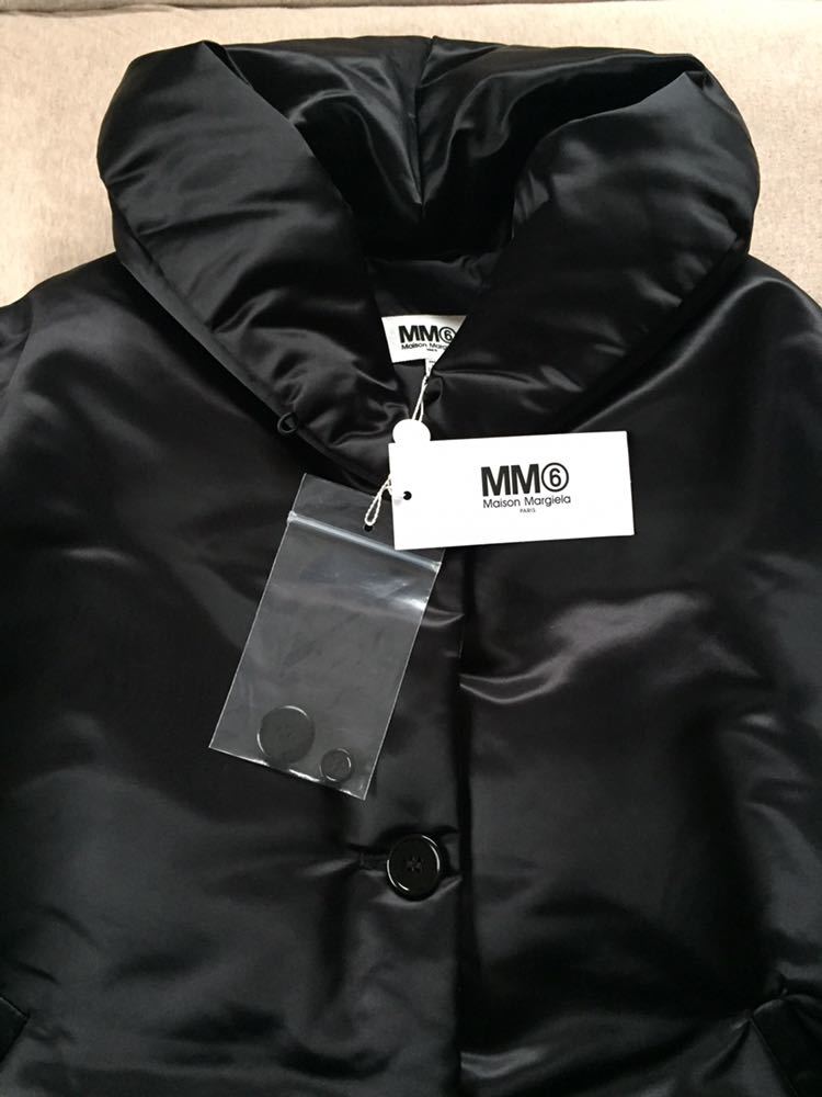 黒40新品60%of メゾンマルジェラ MM6 オーバーサイズ ダウンコート ジャケット 19AW 40 M Maison Margiela 6 レディース ブラック ブルゾン