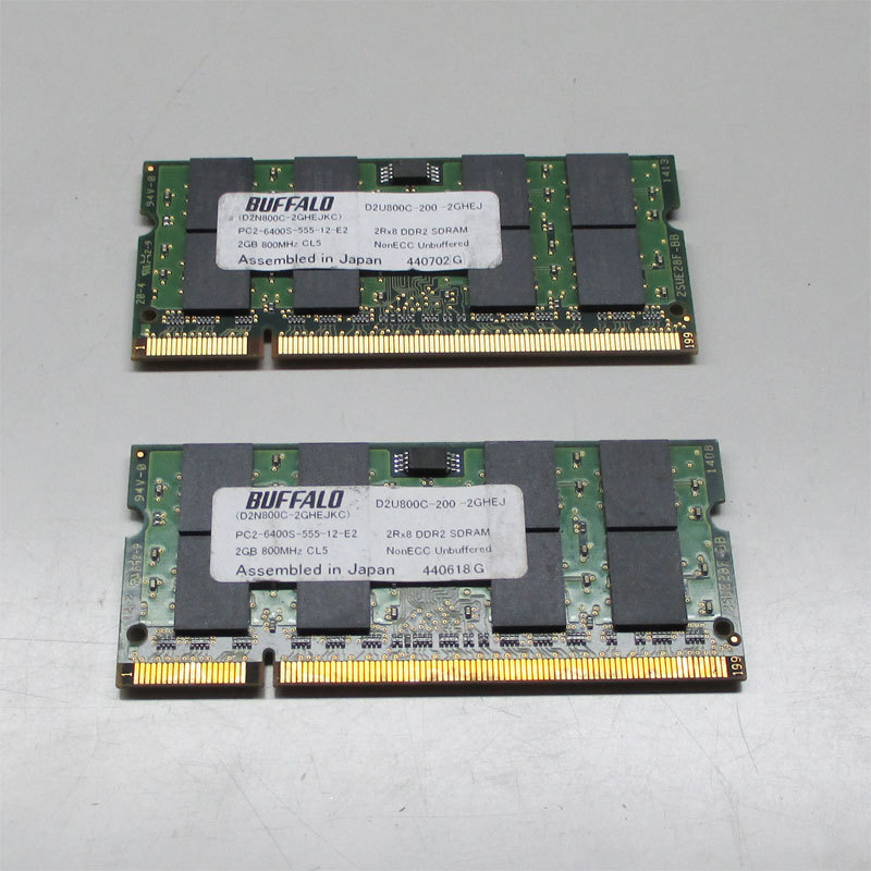  бесплатная доставка *BUFFALO D2U800C-200-2GHEJ PC2-6400(DDR2-800MHz) 2 шт. комплект 4GB#HEJ