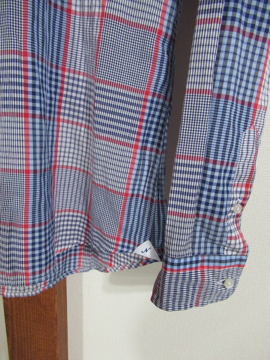  редкий мужской размер *NARA CAMICIE/ Nara Camicie v рубашка проверка MADE IN ROMANIA Roo любитель производства NARACAMICIE