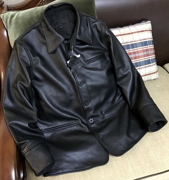 カウハイド 1920's ブレーキマンコート レザージャケット ブラック Sサイズ　 カーコート スイッチヤード　 牛革　革ジャン