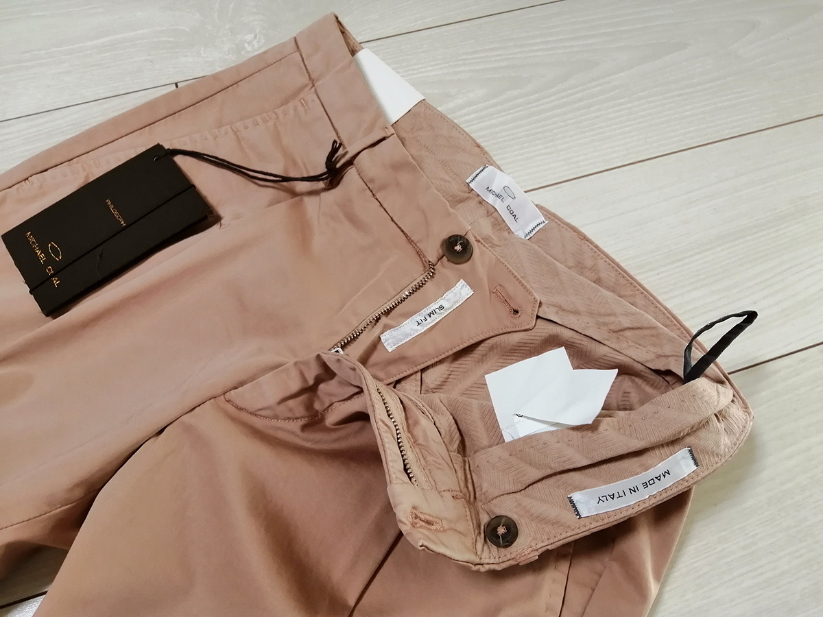  new goods MICHAEL COAL Michael call one tuck chinos men's 30(28)pi-chi regular price 25,300 jpy slim Fit Italy made made in Italy