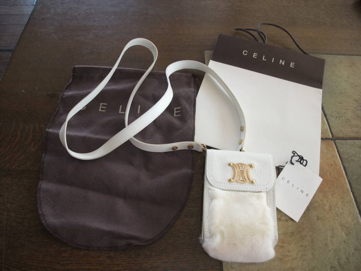 Celine Celine Fur x кожаная похетта/сумка для плеча неиспользована