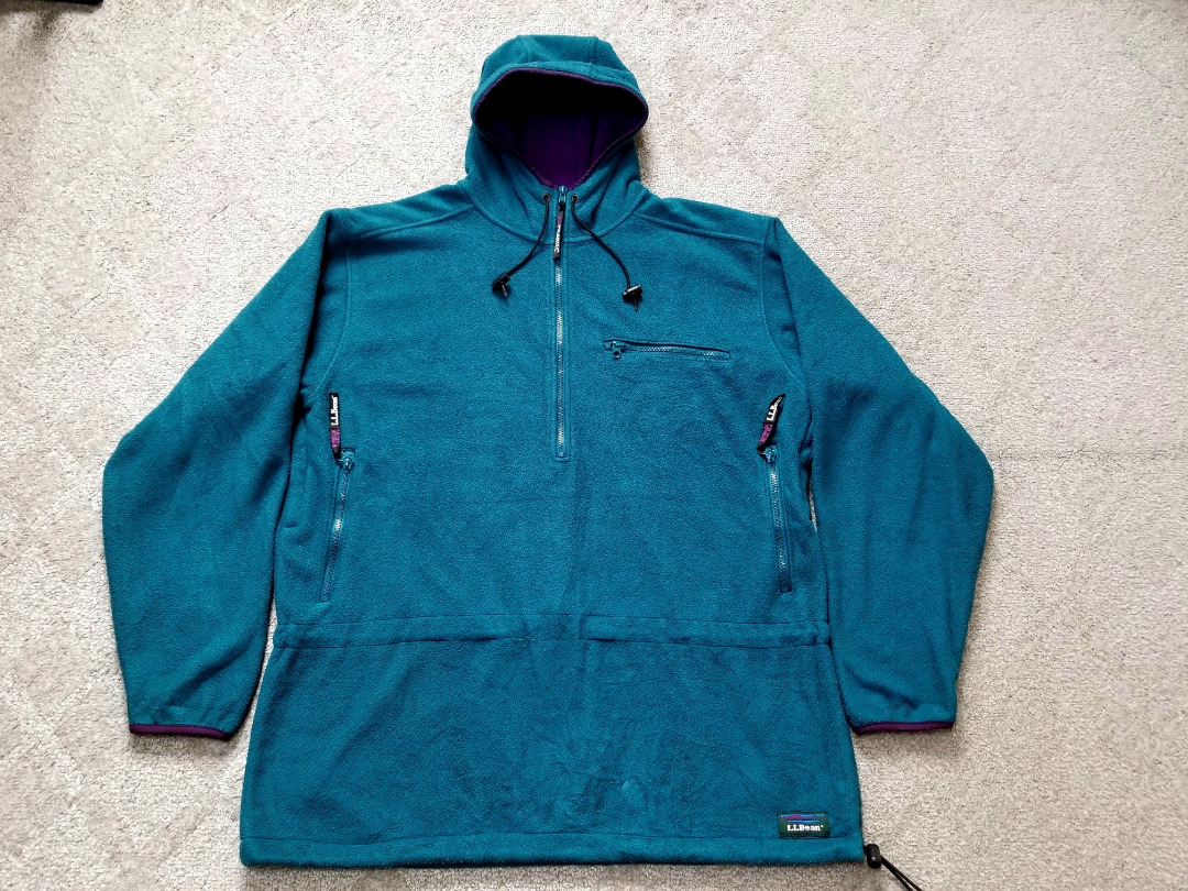 ～90s USA製 L.L.BEAN エルエルビーン プルオーバーフリースジャケット L polartec パーカー アメリカ製 ビンテージ アウター