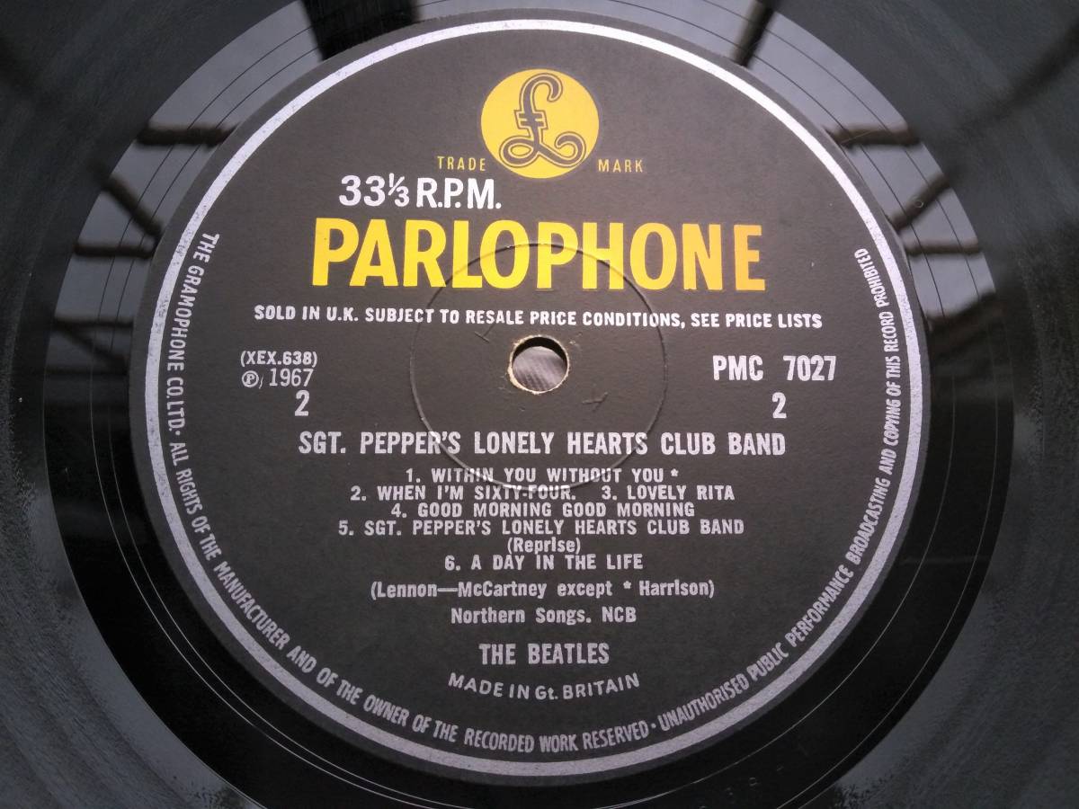 BEATLES 英国 ★SGT PEPPERS★ UK ORIG 最初期1/G 音質抜群 WIDE SPINE MONO 完品 美品