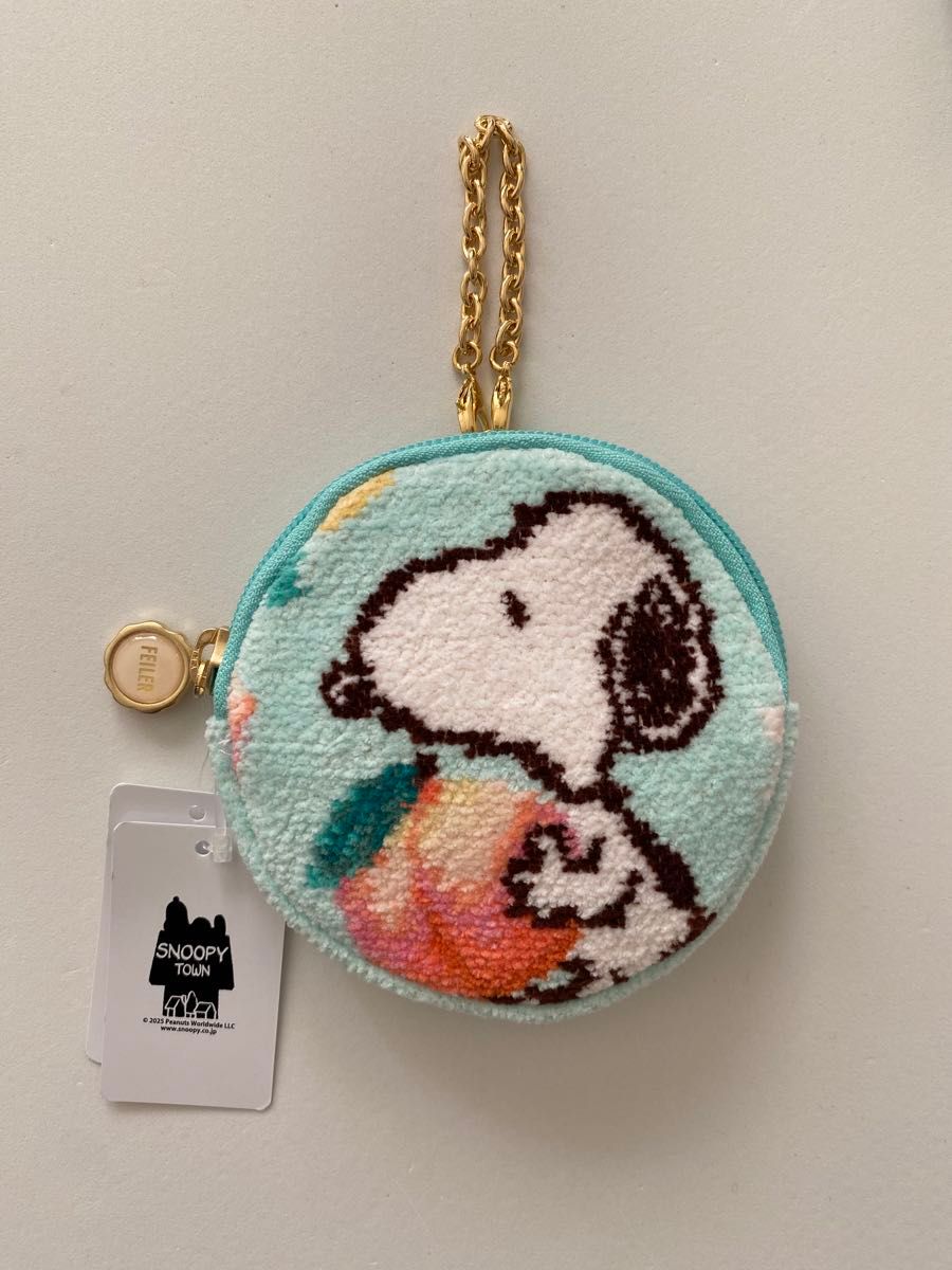 新品】フェイラー スヌーピー サークルポーチ ピーチ 桃 スヌーピー