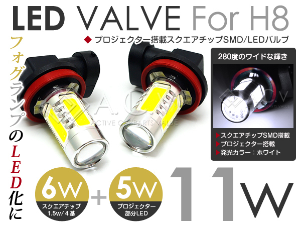 ハイパワーLED プロジェクター搭載◆LEDフォグランプ キューブ H8 Z12 H20.11～ ホワイト 6000K 白 左右 2個1セット 日産【LED フォグの画像1