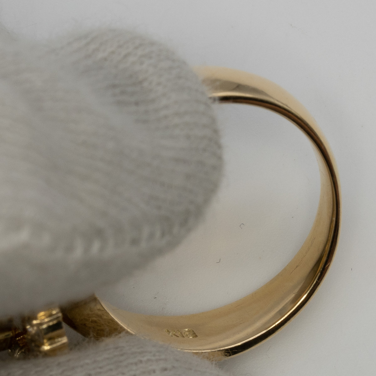  quality iko-[ yellow gold ] K18YG 2 -ply rotation swing ring diamond 1.10ct #12 lady's used beautiful goods 