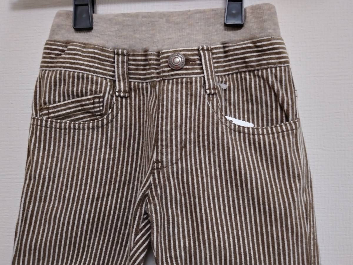 * Ships /SHIPS 90.* long trousers ( Brown & white. stripe pattern )/ waist rubber ( gray )/ long pants s1957