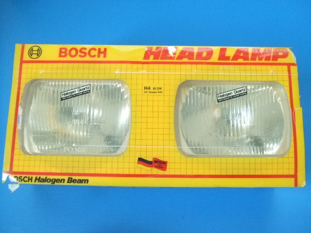 当時物 中古 良品2個 BOSCH 角目2灯 ヘッドライト 旧車 ボッシュ ヘッドランプ 角目 角形 角型 ポジションソケット有り_画像8