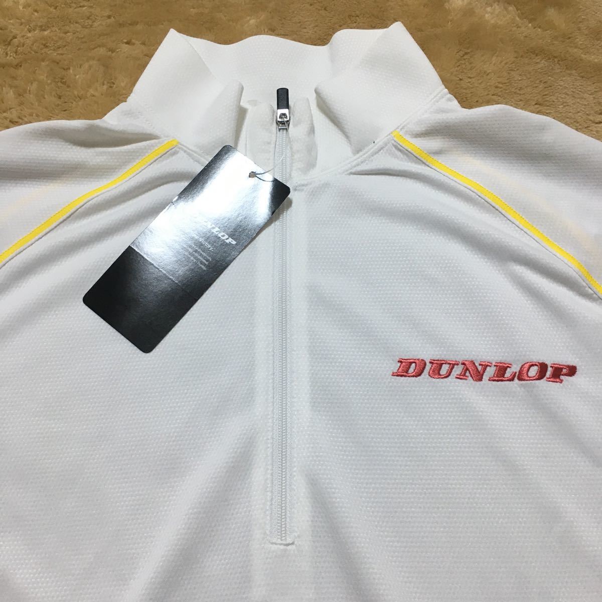 【送料無料】ダンロップ（DUNLOP）ロングスリーブジップアップポロ Lサイズ 新品 TDP-1326Wホワイト_画像2