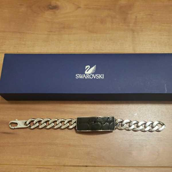  Swarovski SWAROVSKI crystal bracele black black silver accessory men's 