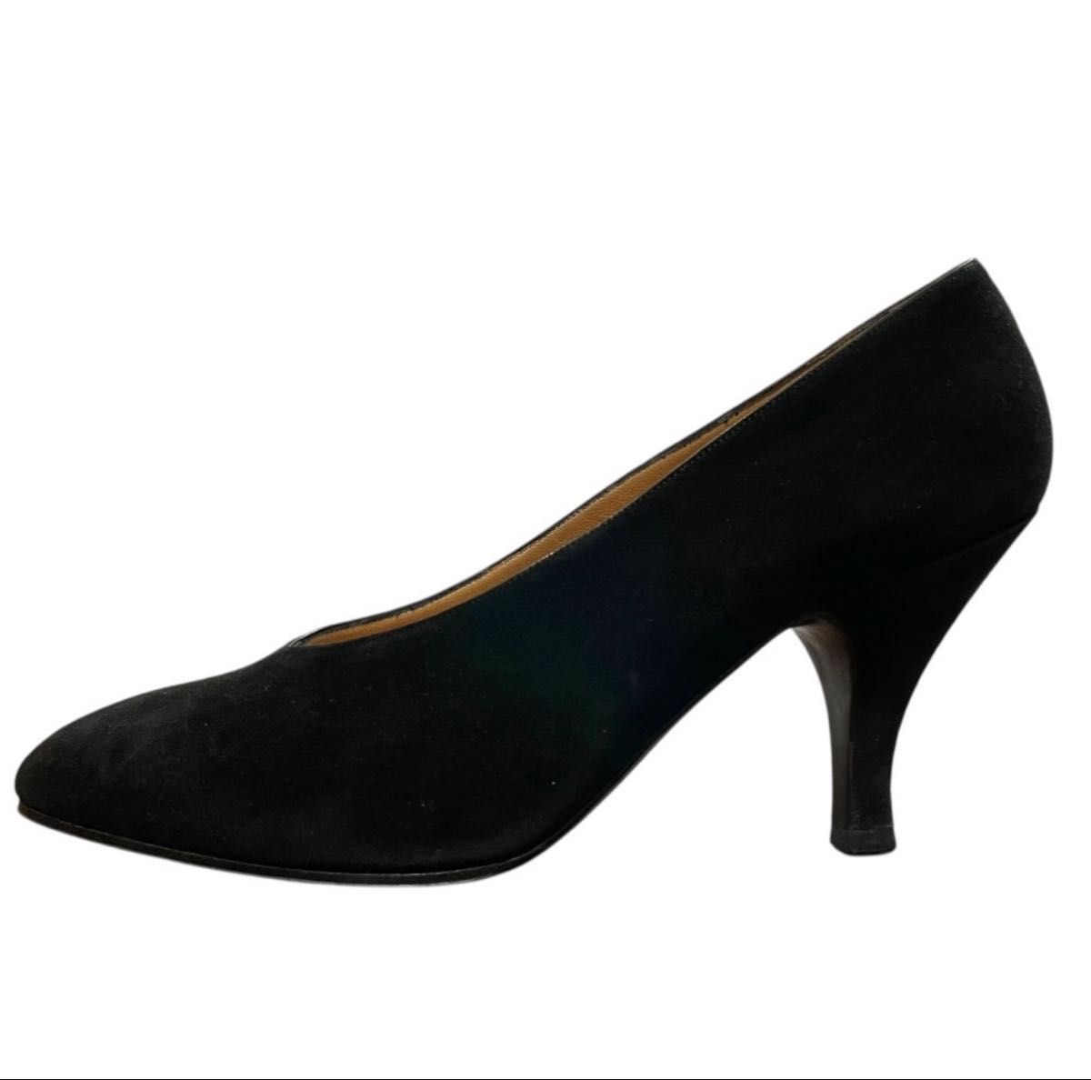 専用　新品　エルメス　パンプス　スエード HERMES エルメス スエード パンプス ハイヒール 黒 #5 1/2[約22 5cm