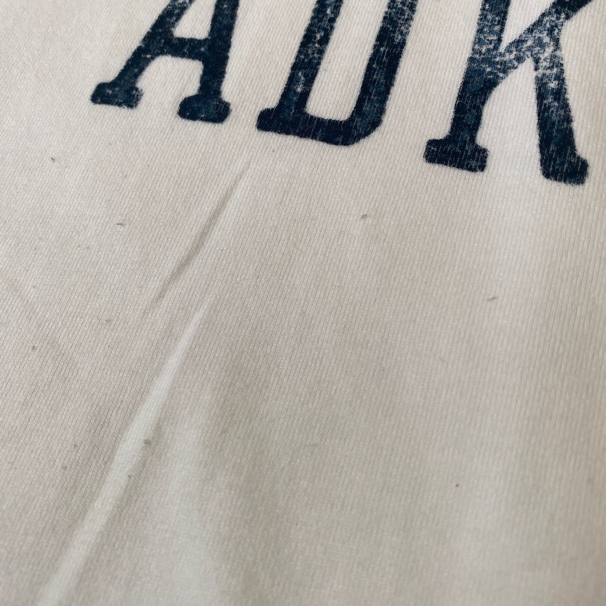 アバクロ Abercrombie & Fitch ボーイズTシャツL(メンズXXS相当)2回着用 所々フロッキー飛散付着ご理解頂ける方 ロス購入本物 スクール系