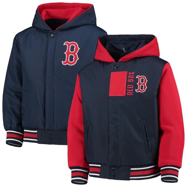 BD22) JH Design Boston Red Soxポリツイルリバーシブルジャケット/YOUTH/ユース/子供/ジュニアサイズ/L/（ESX9P4TTR9)