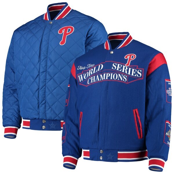 BD26)JH Design Philadelphia Phillies Champions ウールリバーシブル ジャケット/XL/USサイズ/フィラデルフィア・フィリーズ_画像1