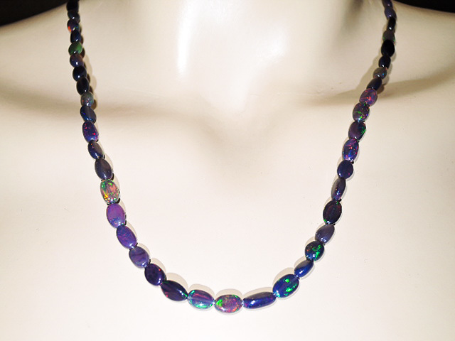 ★ブラックオパール39ct/45cm★1連ビーズ★ネックレス★宝石天然石 black opal★原石磨き★ナゲット ポリッシュ★kamesan_画像8