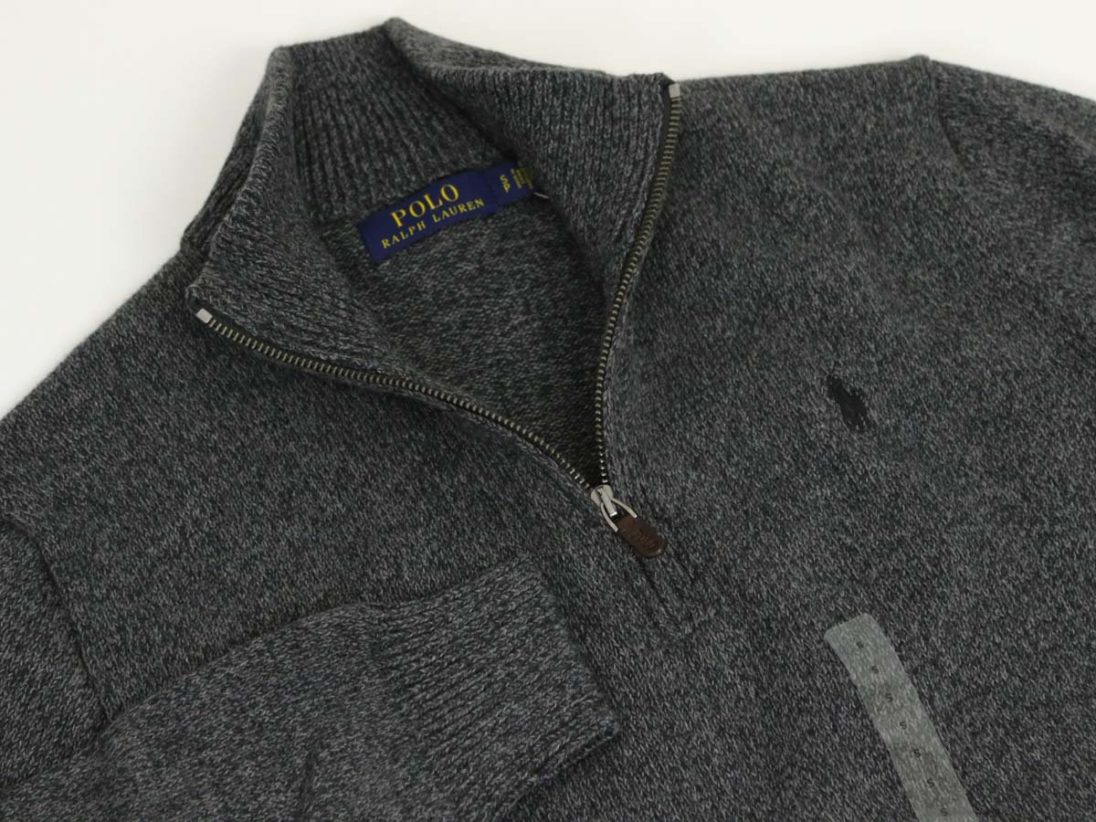 新品 アウトレット 1666 XXLサイズ メンズ コットン ハーフジップ セーター polo ralph lauren ポロ ラルフ ローレン _画像2