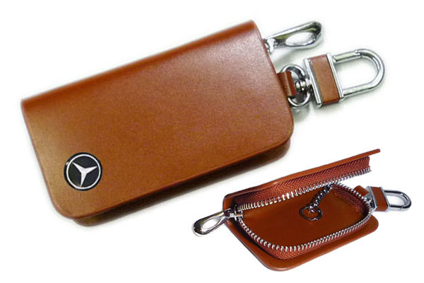 * new goods, high class smart key case, leather, tea, free DIY Germany car Logo emblem sticker attaching, free shipping!*