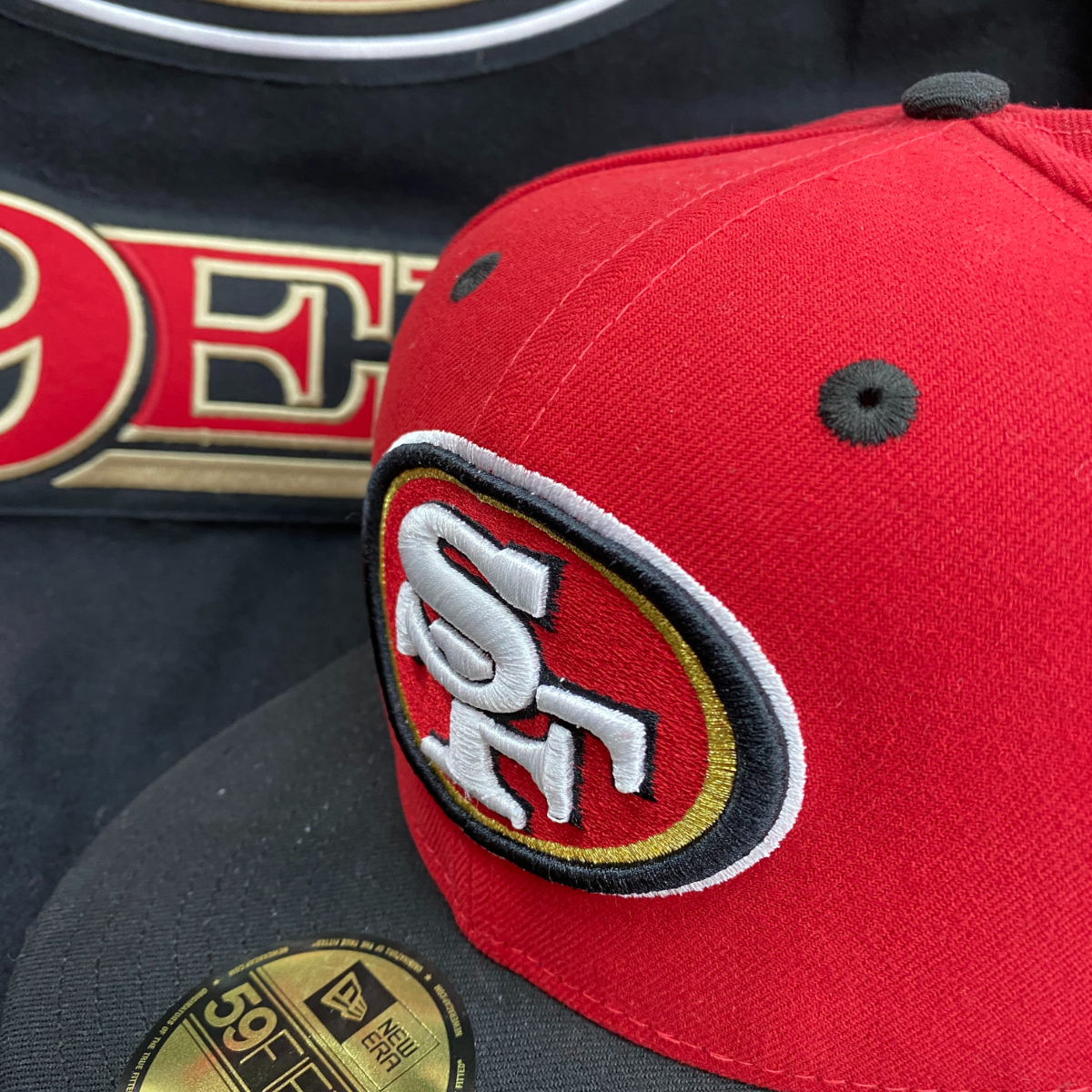 【7.5/8】 NEWERA ニューエラ SF サンフランシスコ 49ers フォーティナイナーズ 2トーン 赤 59Fifty キャップ 帽子 NFL アメフト USA正規品_画像2