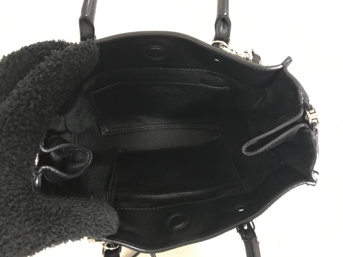 美品本物バレンシアガBALENCIAGA本革レザーミニペーパー2wayショルダーハンドバッグビジネストートバック黒ブラックトラベル旅行レディース_画像4