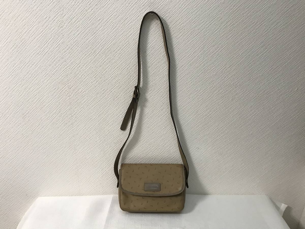 本物ランセルLANCEL本革レザーナイロンミニショルダーバッグビジネス