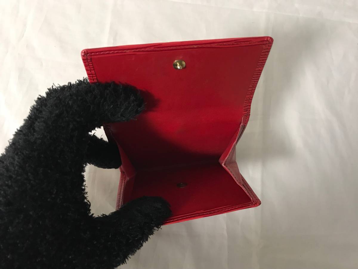 本物ルイヴィトンLVエピWホック二つ折り財布ミニコンパクトサイフ札入れメンズレディース旅行トラベルビジネスカードケース赤レッド