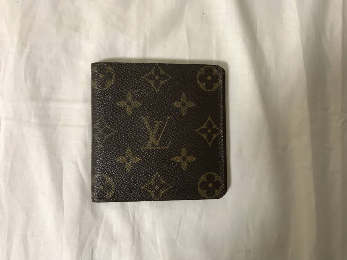 美品本物ルイヴィトンLVモノグラム二つ折りコンパクトミニ財布サイフ