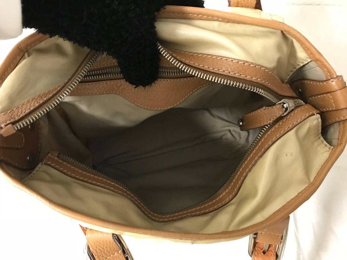本物トッズTODS本革レザーナイロン2wayトートショルダーバッグビジネス