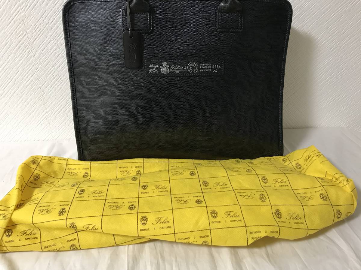 中古】 本物フェリージFelisi本革レザーリザード型押しビジネスバッグ 完全限定 フェリージ Felisi スマホケース(新品・未使用) その他