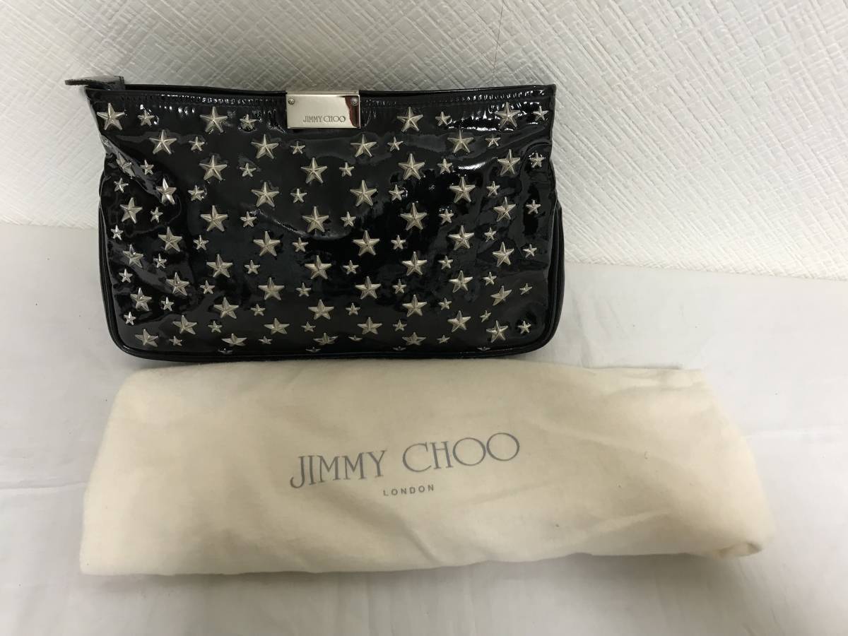 【おトク】 季節のおすすめ商品 【美品】JIMMYCHOO スタッズ ジミーチュウ クラッチバッグ ゴールド クラッチバッグ ジミーチュウ