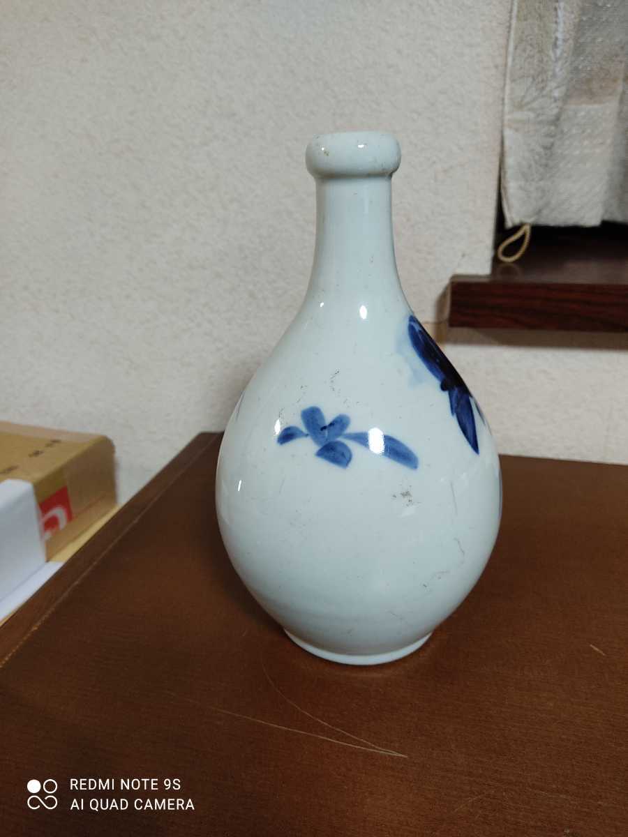 酒瓶　昭和初期頃　陶器　牡丹柄　染付　№943-広島_画像5