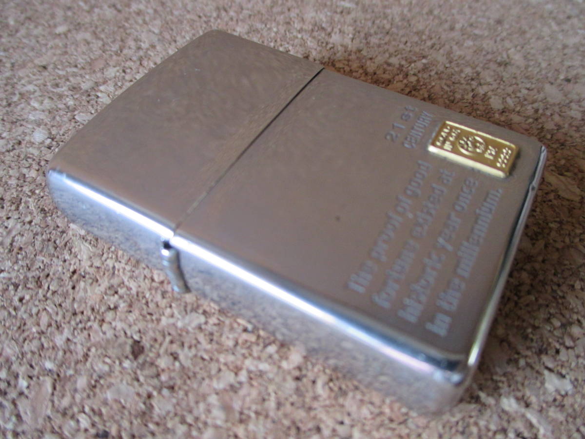 ZIPPO 『21st CENTURY GOLD IN GOT ゴールド インゴット 純金 限定品』2000年1月製造 金地金 延べ棒 オイルライター ジッポー 廃版激レア