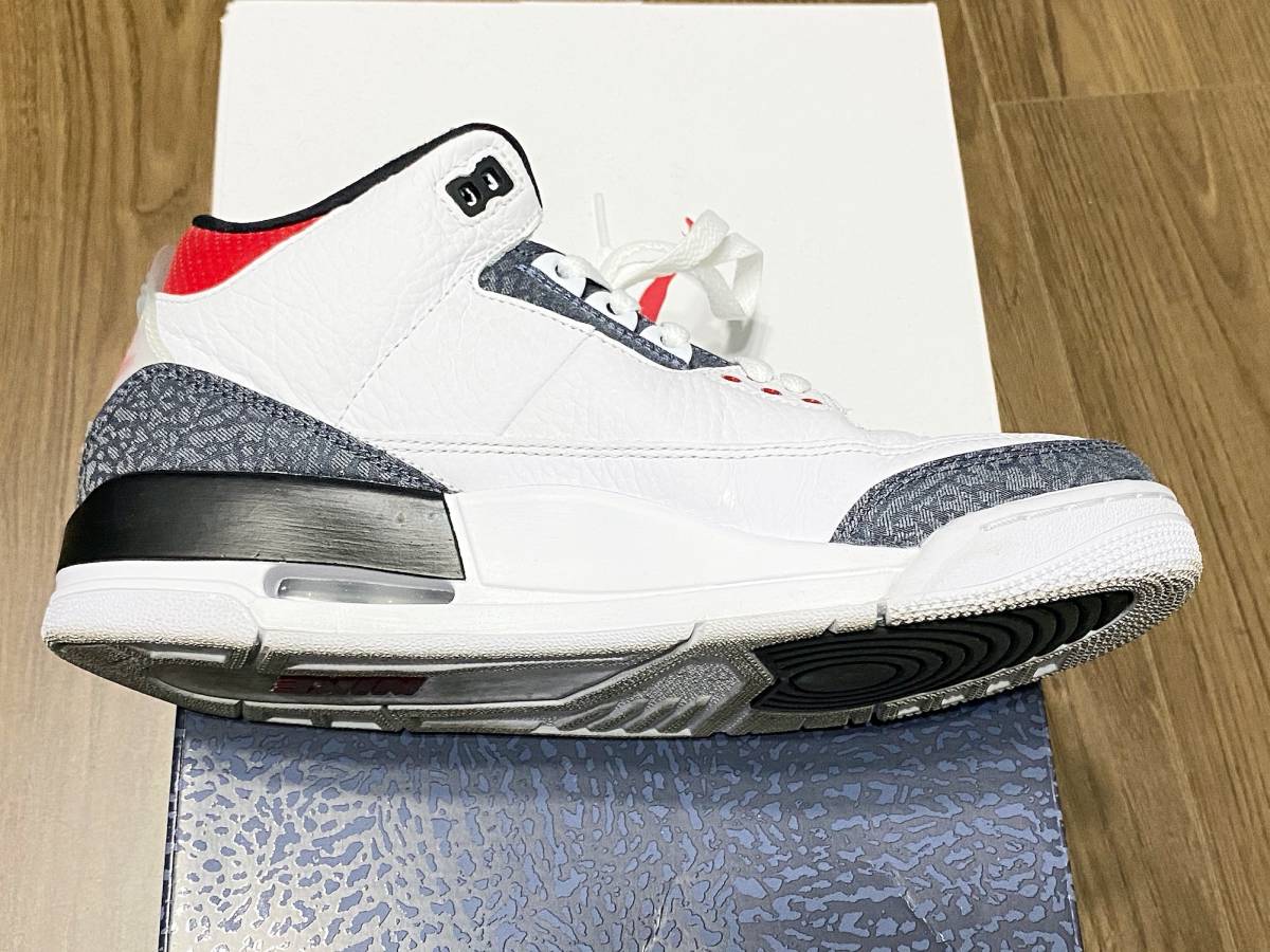 SNKRS 購入 2回着 新品同様 NIKE AIR JORDAN 3 RETRO SE-T JP エアジョーダン3 レトロ カタカナロゴ デニム CZ6433-100 26cm US8_画像3